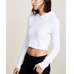 Cotton Citizen Monaco Crop Waffle Thermal Hoodie